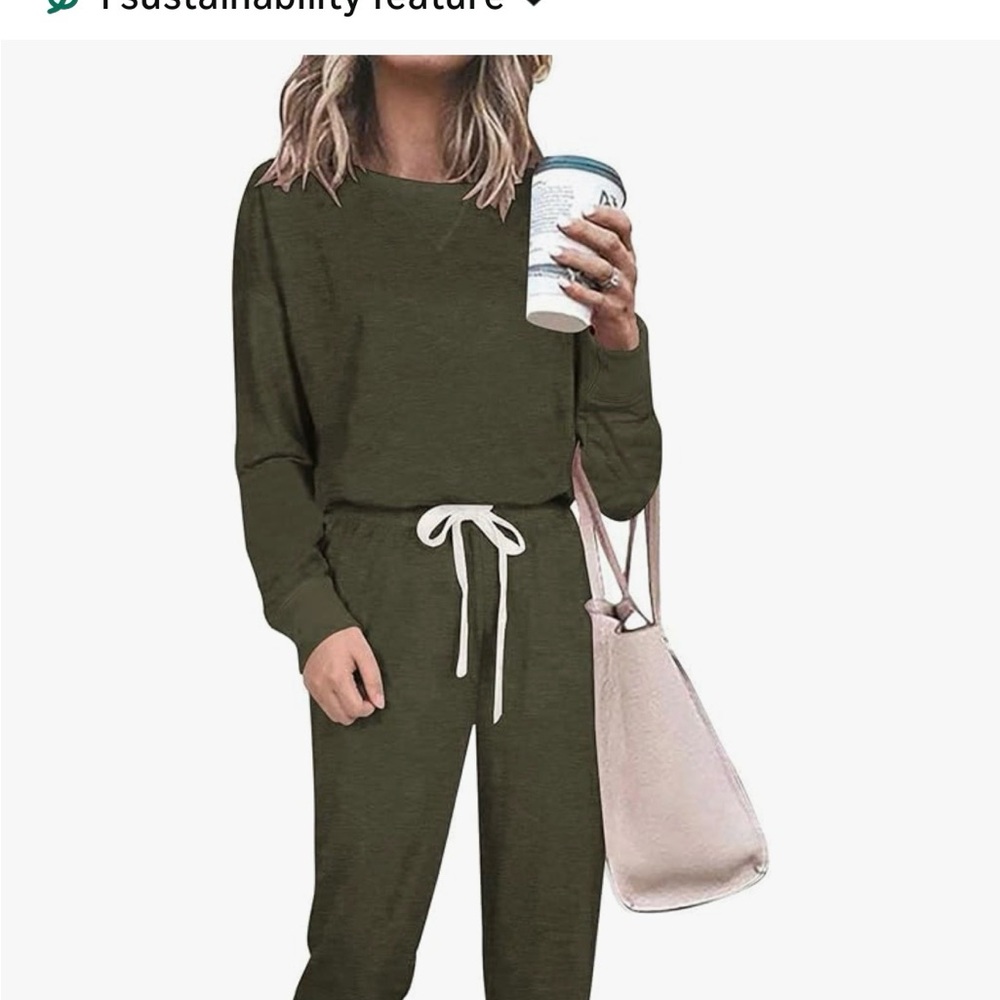 Chic Olive Two Piece Lounge Set
